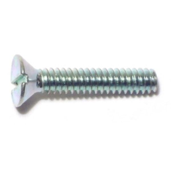 #6-32 x 3/4" Zinc Plated Steel Coarse Thread Slotted Flat Head Machine Screws