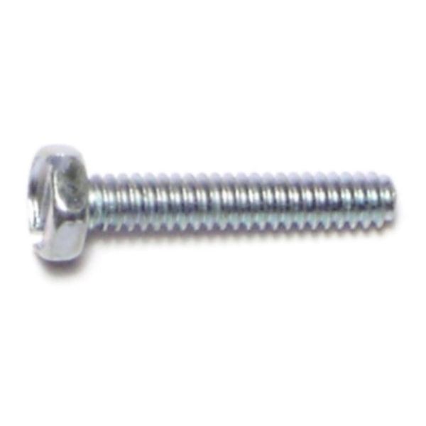 #6-32 x 3/4" Zinc Plated Steel Coarse Thread Slotted Indented Hex Head Machine Screws