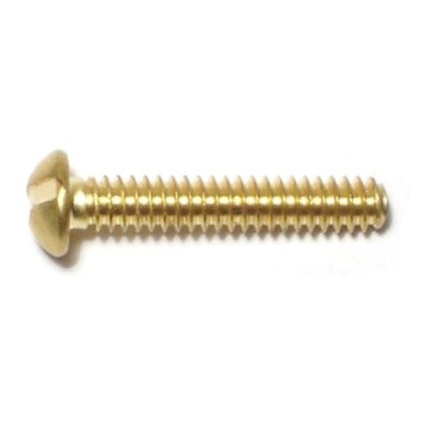 #6-32 x 3/4" Brass Coarse Thread Slotted Round Head Machine Screws