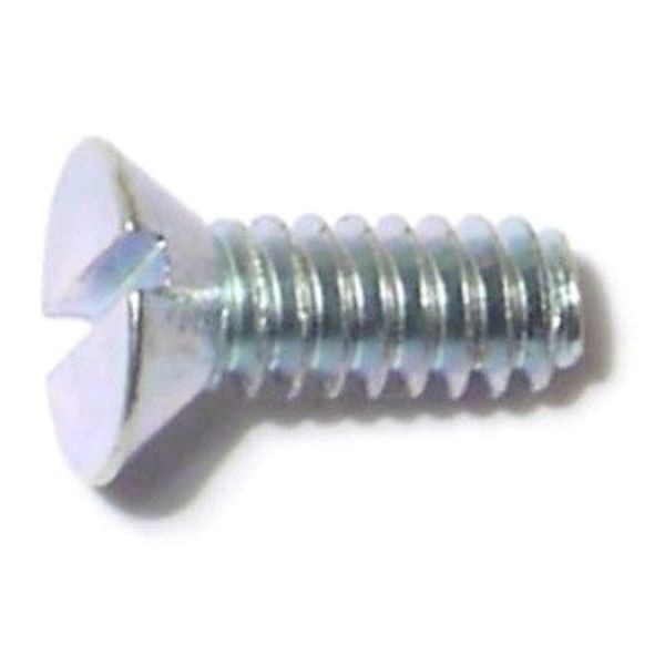 #6-32 x 3/8" Zinc Plated Steel Coarse Thread Slotted Flat Head Machine Screws