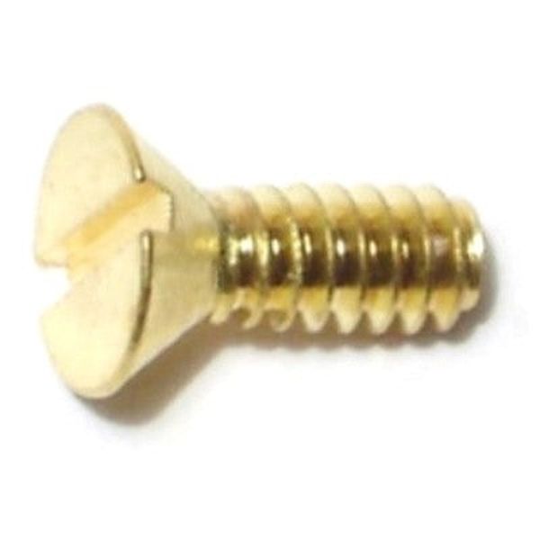 #6-32 x 3/8" Brass Coarse Thread Slotted Flat Head Machine Screws