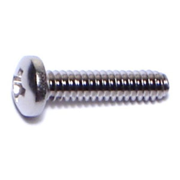 #6-32 x 5/8" 18-8 Stainless Steel Coarse Thread Phillips Pan Head Machine Screws