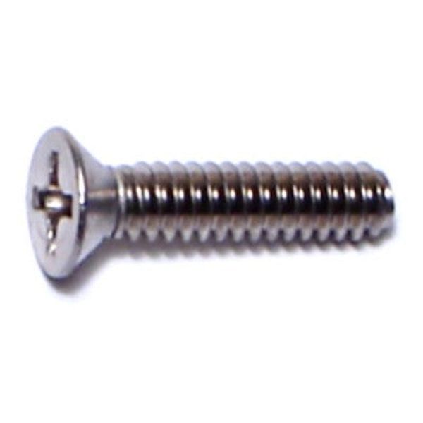 #6-32 x 5/8" 18-8 Stainless Steel Coarse Thread Phillips Flat Head Machine Screws