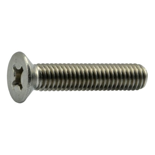 6mm-1.0 x 30mm A2 Stainless Steel Coarse Thread Phillips Flat Head Machine Screws