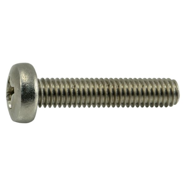 6mm-1.0 x 30mm Stainless Steel Coarse Thread Metric Phillips Pan Head Machine Screws