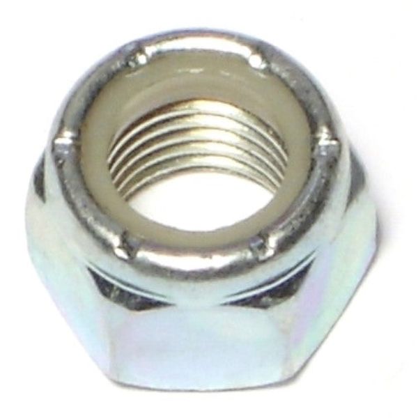 7/16"-20 Zinc Plated Grade 2 Steel Fine Thread Nylon Insert Lock Nuts