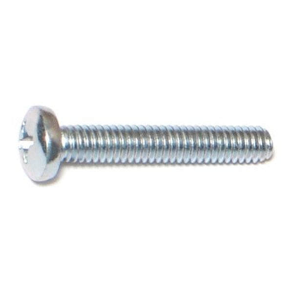 #8-32 x 1" Zinc Plated Steel Coarse Thread Phillips Pan Head Machine Screws
