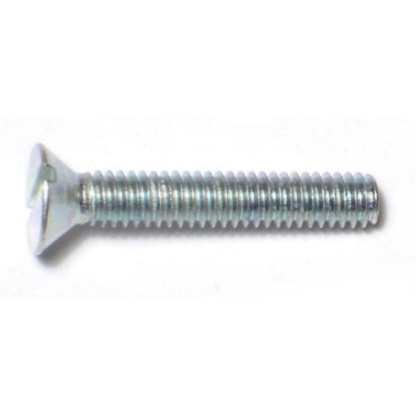 #8-32 x 1" Zinc Plated Steel Coarse Thread Slotted Flat Head Machine Screws