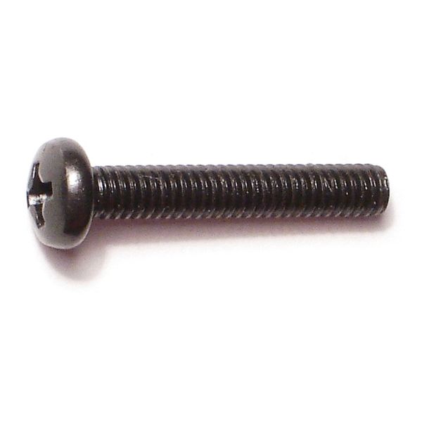 #8-32 x 1" Black Oxide Steel Coarse Thread Phillips Pan Head Machine Screws