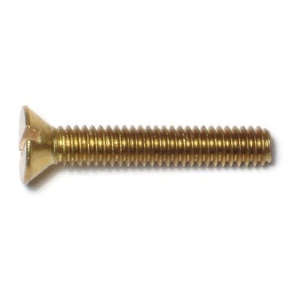 #8-32 x 1" Brass Coarse Thread Slotted Flat Head Machine Screws