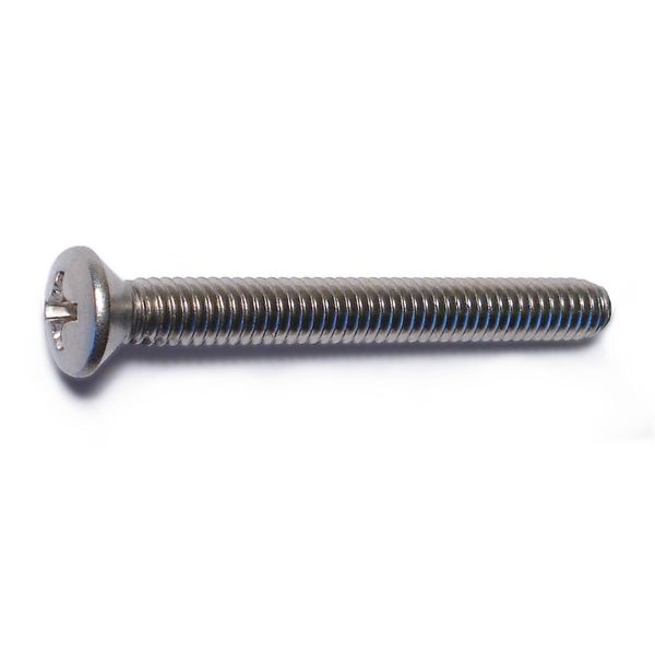 #8-32 x 1-1/2" 18-8 Stainless Steel Coarse Thread Phillips Oval Head Machine Screws
