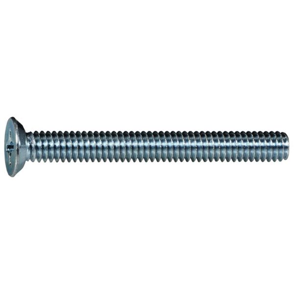 #8-32 x 1-1/2" Zinc Plated Steel Coarse Thread Phillips Flat Undercut Head Machine Screws