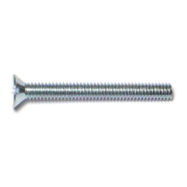 #8-32 x 1-1/2" Zinc Plated Steel Coarse Thread Slotted Flat Head Machine Screws