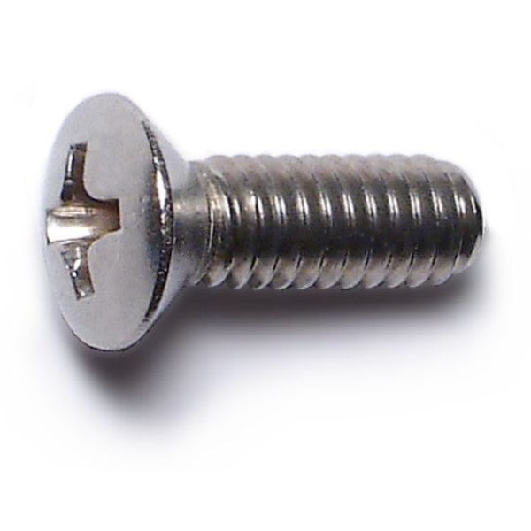 #8-32 x 1/2" 18-8 Stainless Steel Coarse Thread Phillips Oval Head Machine Screws