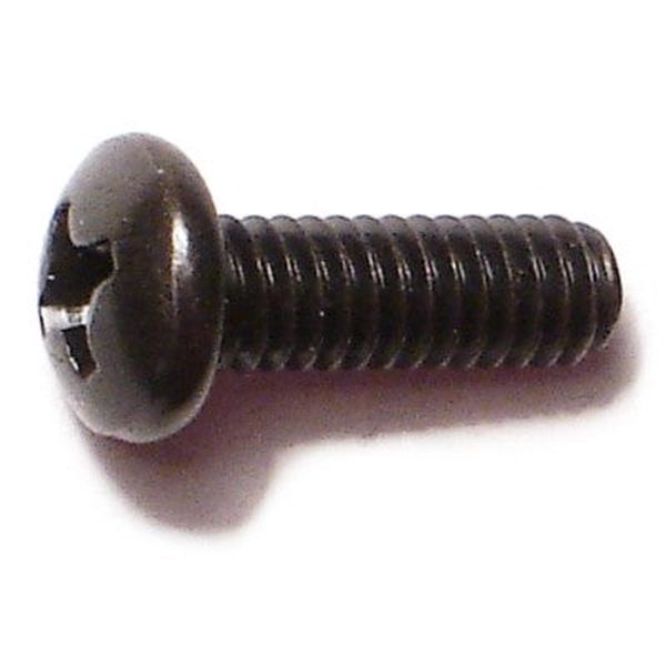 #8-32 x 1/2" Black Oxide Steel Coarse Thread Phillips Pan Head Machine Screws