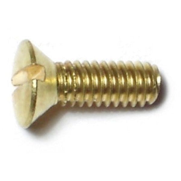 #8-32 x 1/2" Brass Coarse Thread Slotted Oval Head Machine Screws