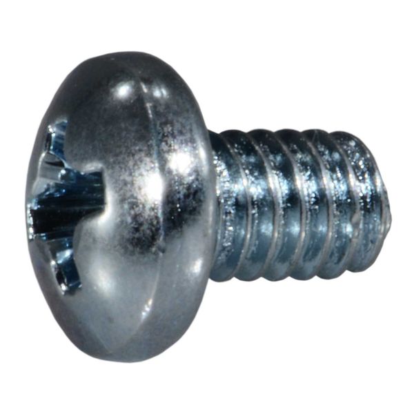 #8-32 x 1/4" Zinc Plated Steel Coarse Thread Phillips Pan Head Machine Screws