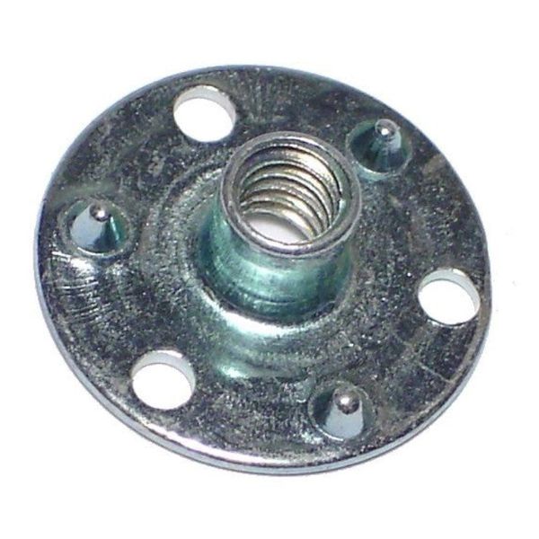 #8-32 x 1/4" Zinc Plated Steel Coarse Thread Brad Hole Tee Nuts