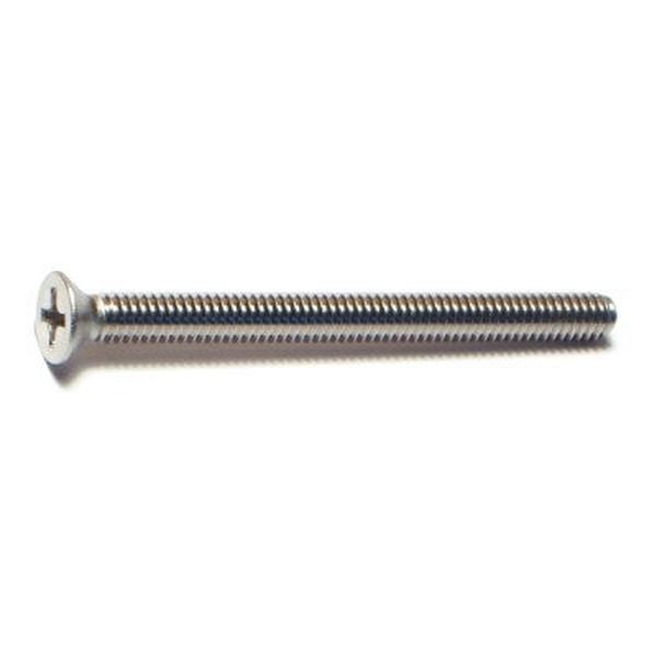 #8-32 x 2" 18-8 Stainless Steel Coarse Thread Phillips Flat Head Machine Screws