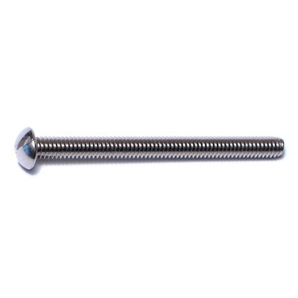 #8-32 x 2" 18-8 Stainless Steel Coarse Thread Slotted Round Head Machine Screws
