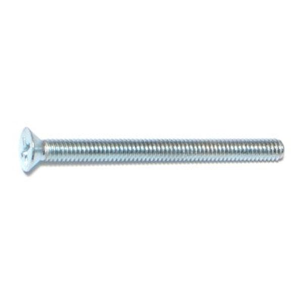 #8-32 x 2" Zinc Plated Steel Coarse Thread Phillips Flat Head Machine Screws
