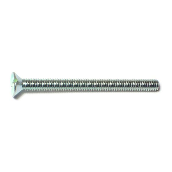 #8-32 x 2" Zinc Plated Steel Coarse Thread Slotted Flat Head Machine Screws