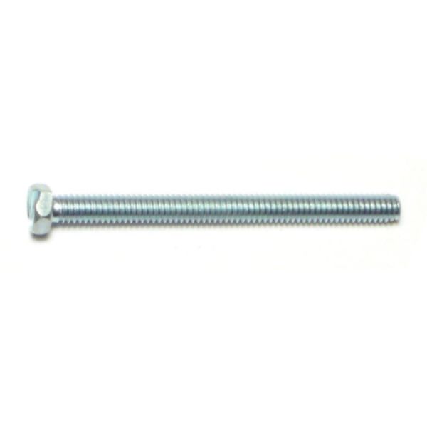 #8-32 x 2" Zinc Plated Steel Coarse Thread Slotted Indented Hex Head Machine Screws
