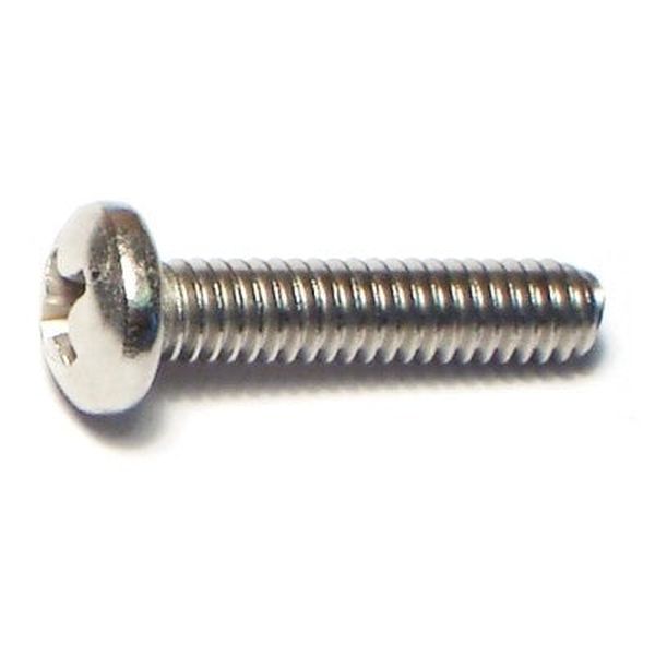 #8-32 x 3/4" 18-8 Stainless Steel Coarse Thread Phillips Pan Head Machine Screws