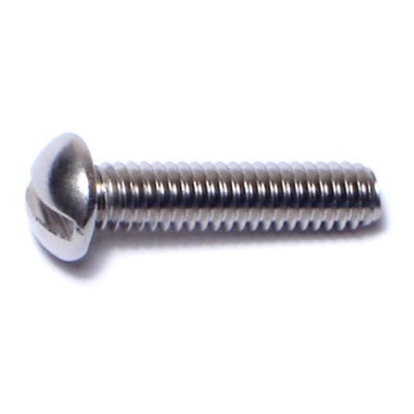 #8-32 x 3/4" 18-8 Stainless Steel Coarse Thread Slotted Round Head Machine Screws