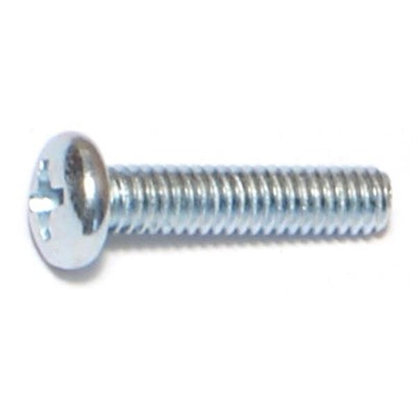 #8-32 x 3/4" Zinc Plated Steel Coarse Thread Phillips Pan Head Machine Screws