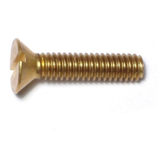 #8-32 x 3/4" Brass Coarse Thread Slotted Flat Head Machine Screws