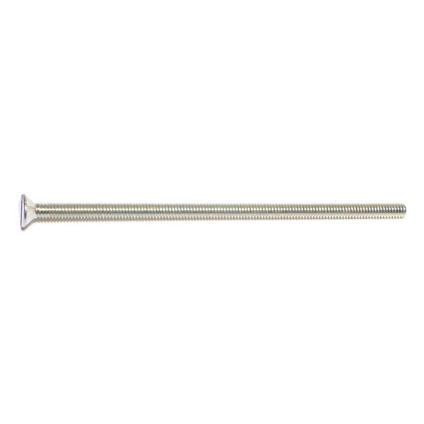 #8-32 x 4" Zinc Plated Steel Coarse Thread Slotted Flat Head Machine Screws