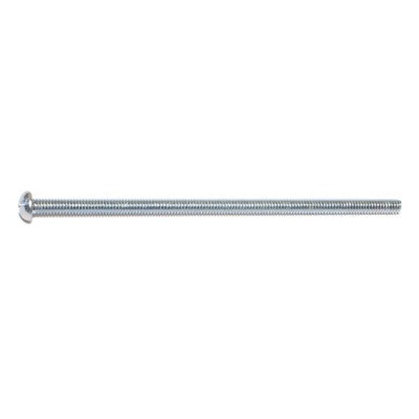 #8-32 x 4" Zinc Plated Steel Coarse Thread Slotted Round Head Machine Screws