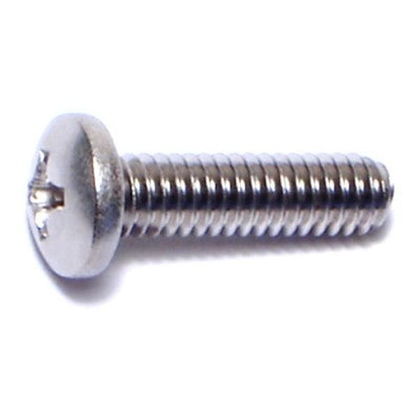 #8-32 x 5/8" 18-8 Stainless Steel Coarse Thread Phillips Pan Head Machine Screws