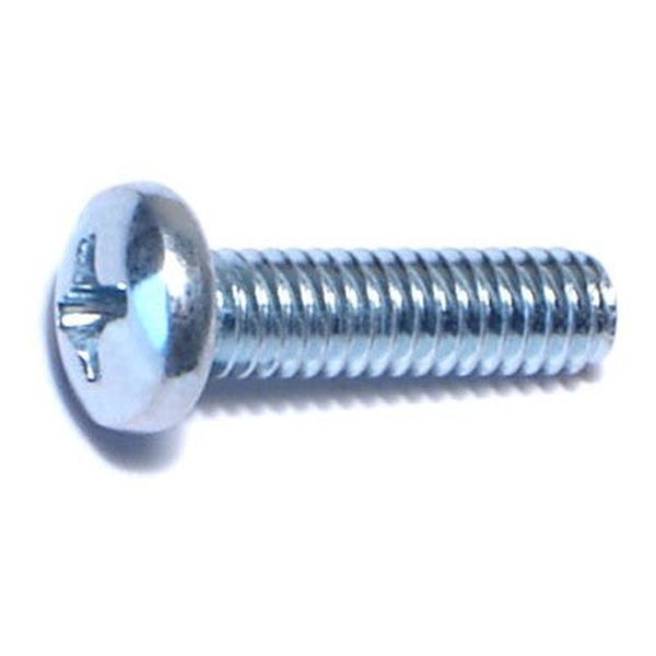 #8-32 x 5/8" Zinc Plated Steel Coarse Thread Phillips Pan Head Machine Screws