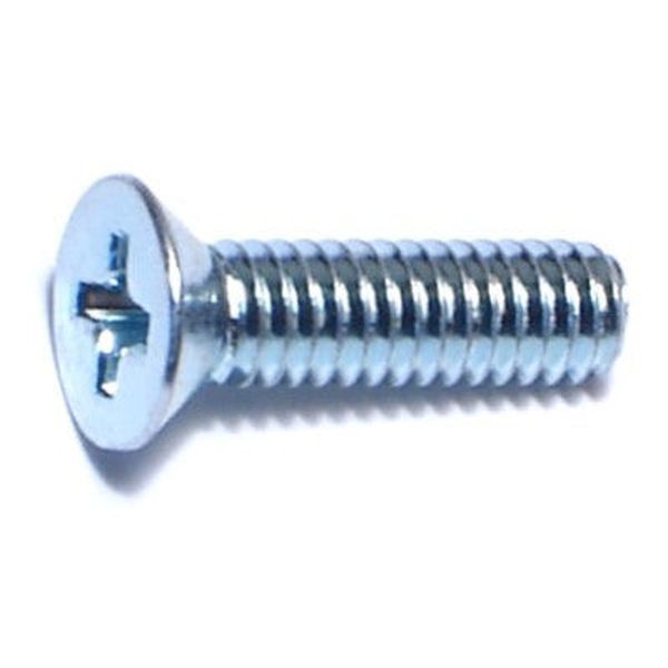 #8-32 x 5/8" Zinc Plated Steel Coarse Thread Phillips Flat Head Machine Screws